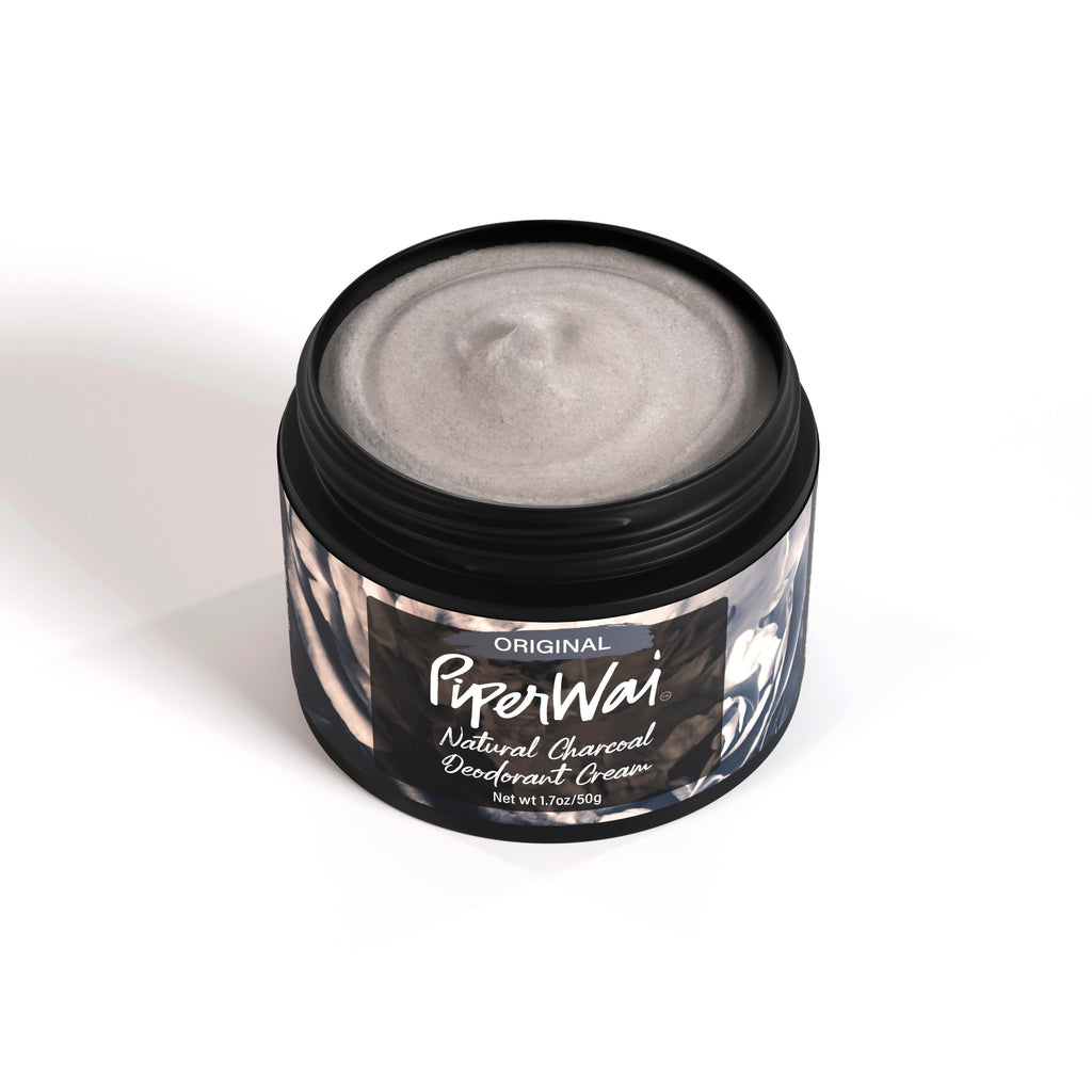 PiperWai Natural Deodorant Cream with Activated Charcoal – 24-Hour Odor Protection, Aluminum-Free, Vegan | 2 oz Jar