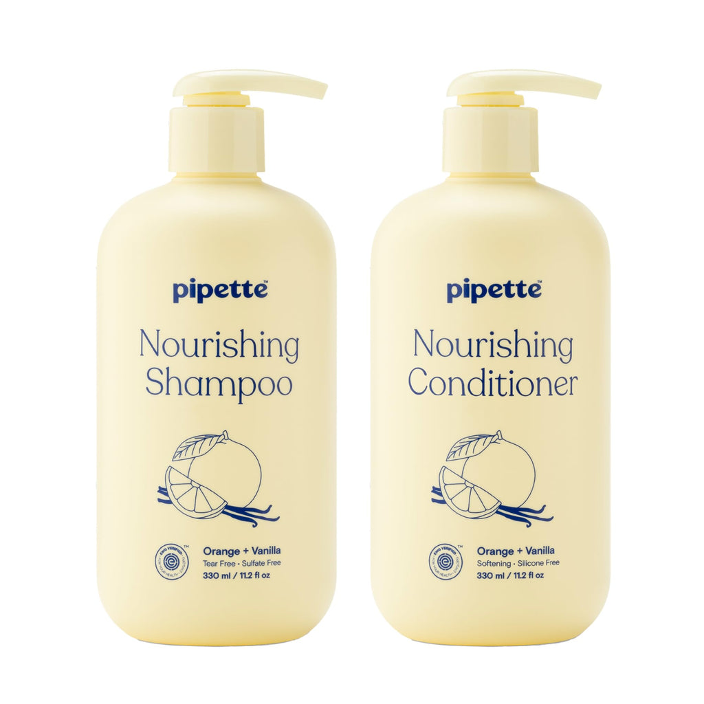 Pipette Daily Nourishing Kids Shampoo & Conditioner Duo — Tear-Free, Sulfate-Free, Hypoallergenic