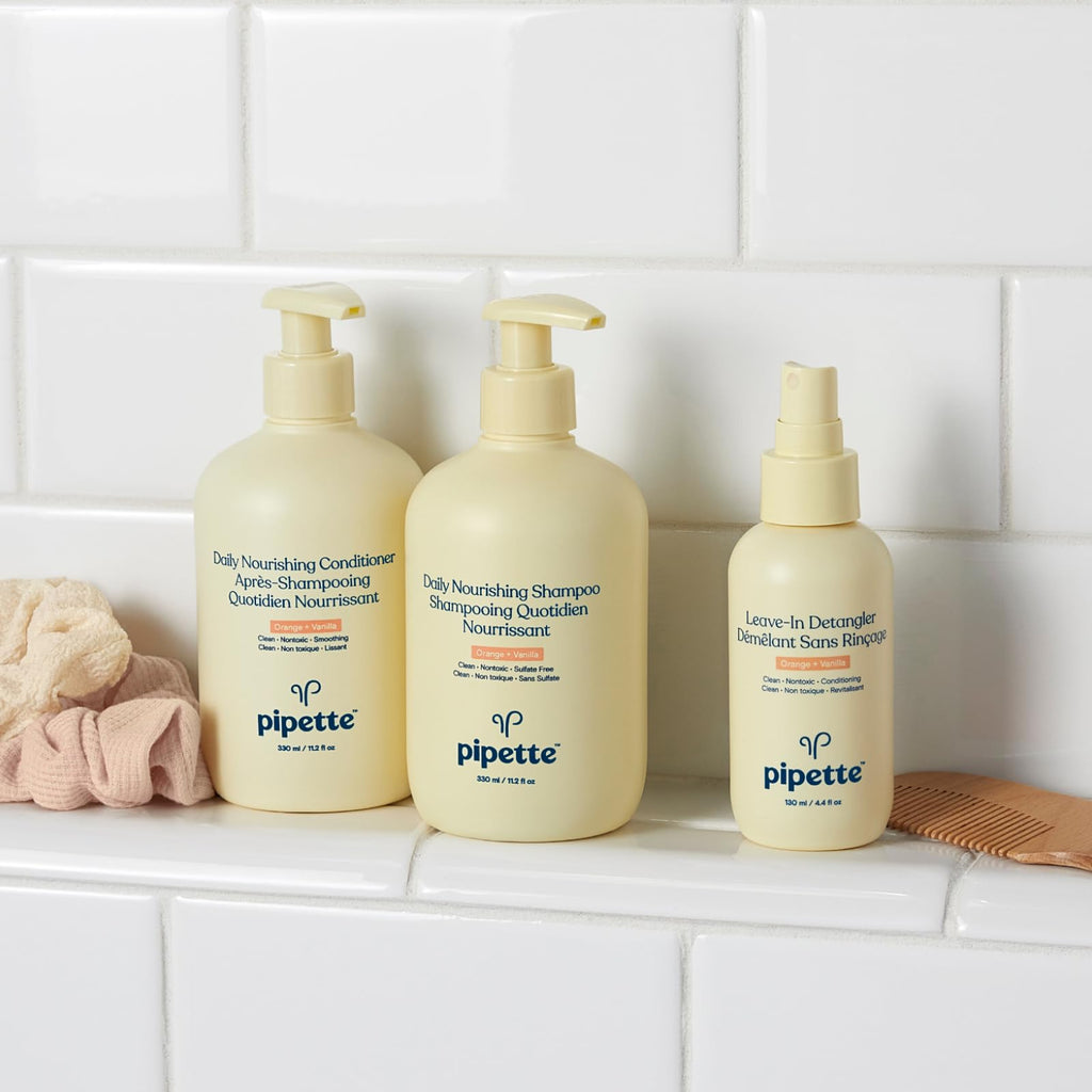 Pipette Daily Nourishing Kids Shampoo & Conditioner Duo — Tear-Free, Sulfate-Free, Hypoallergenic