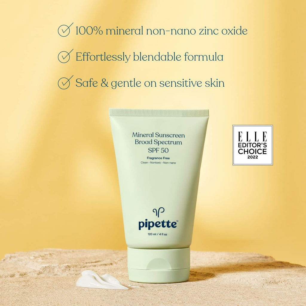 Pipette Mineral Sunscreen Lotion + Stick Duo SPF 30–50 – Clean, Hypoallergenic UV Protection