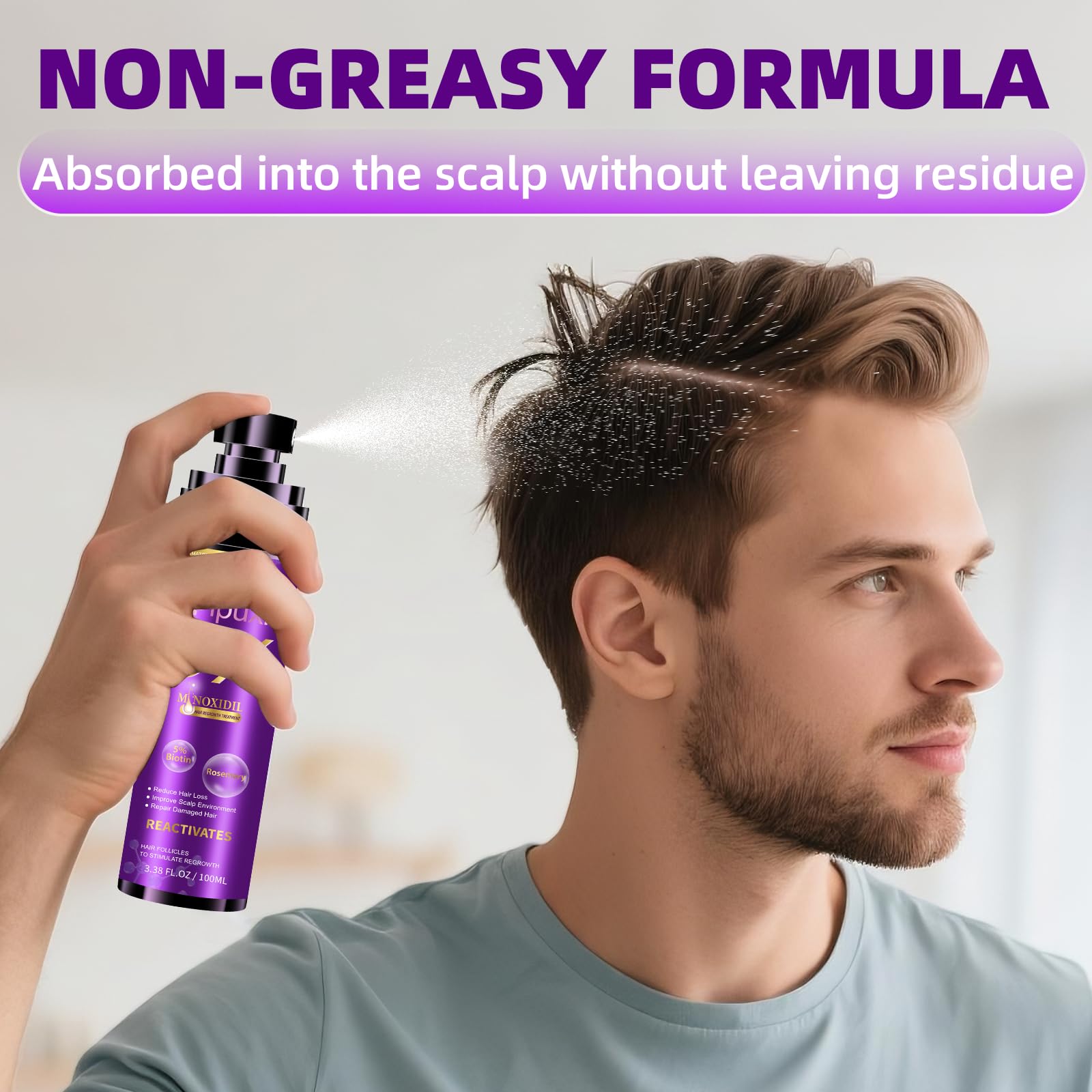 Pipuxi 5% Minoxidil Hair Growth Spray for Men & Women – Biotin + Rosemary