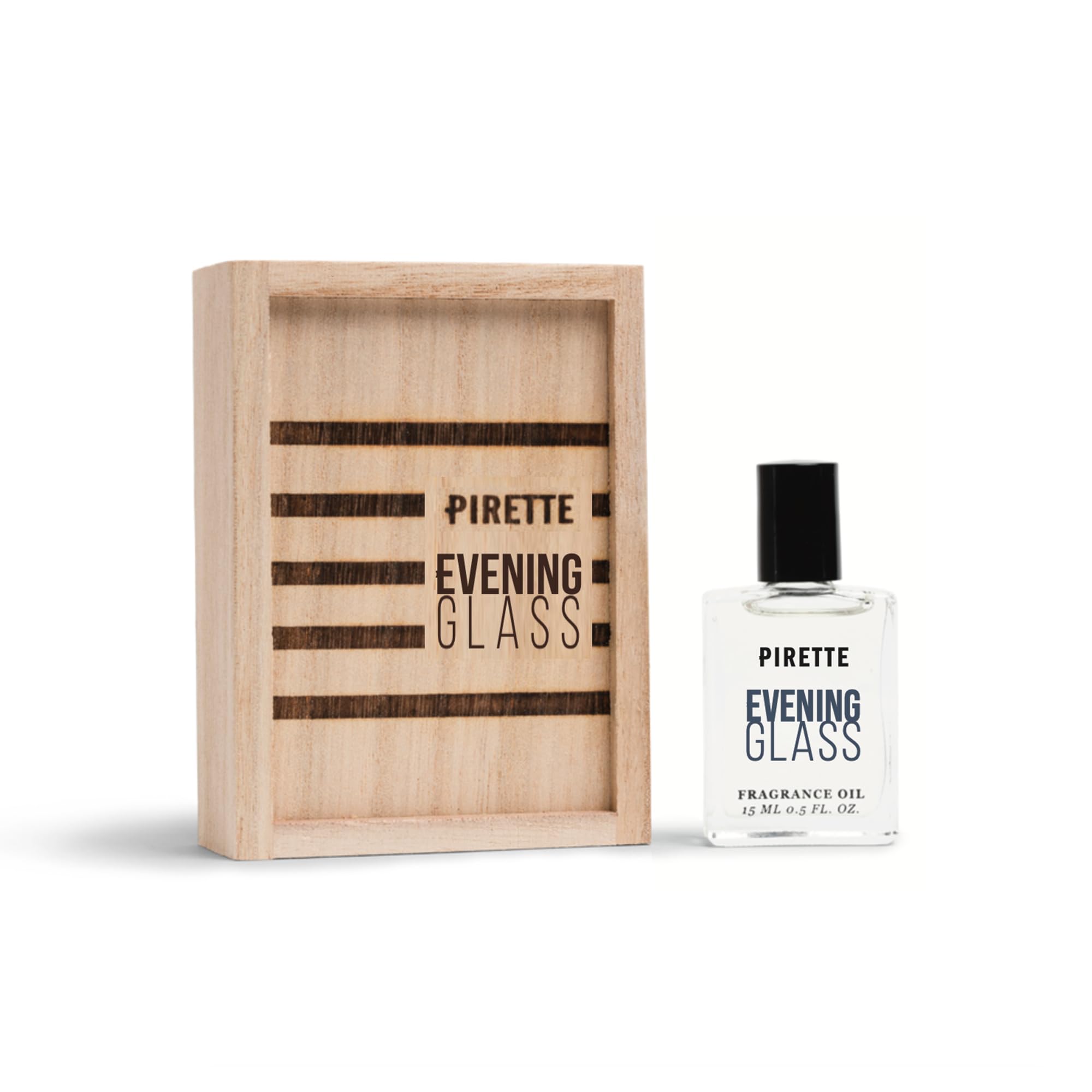 PIRETTE Evening Glass Roll-On Fragrance – Beach-Inspired Scent with Dark Coconut, Warm Wood & Smoky Vanilla