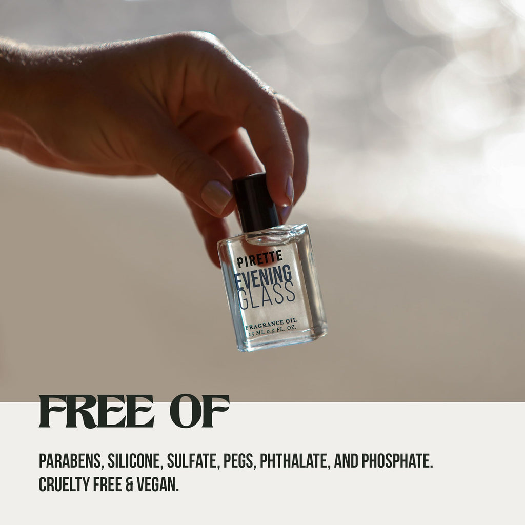 PIRETTE Evening Glass Roll-On Fragrance – Beach-Inspired Scent with Dark Coconut, Warm Wood & Smoky Vanilla