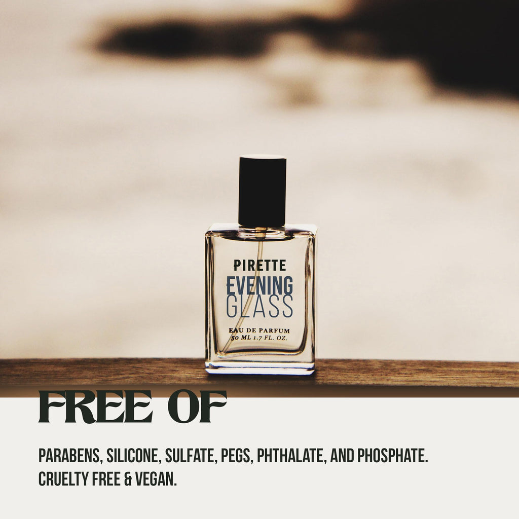 PIRETTE Evening Glass Eau de Parfum for Women – Beach-Inspired Notes: Dark Coconut, Smoky Vanilla & Sea Salt
