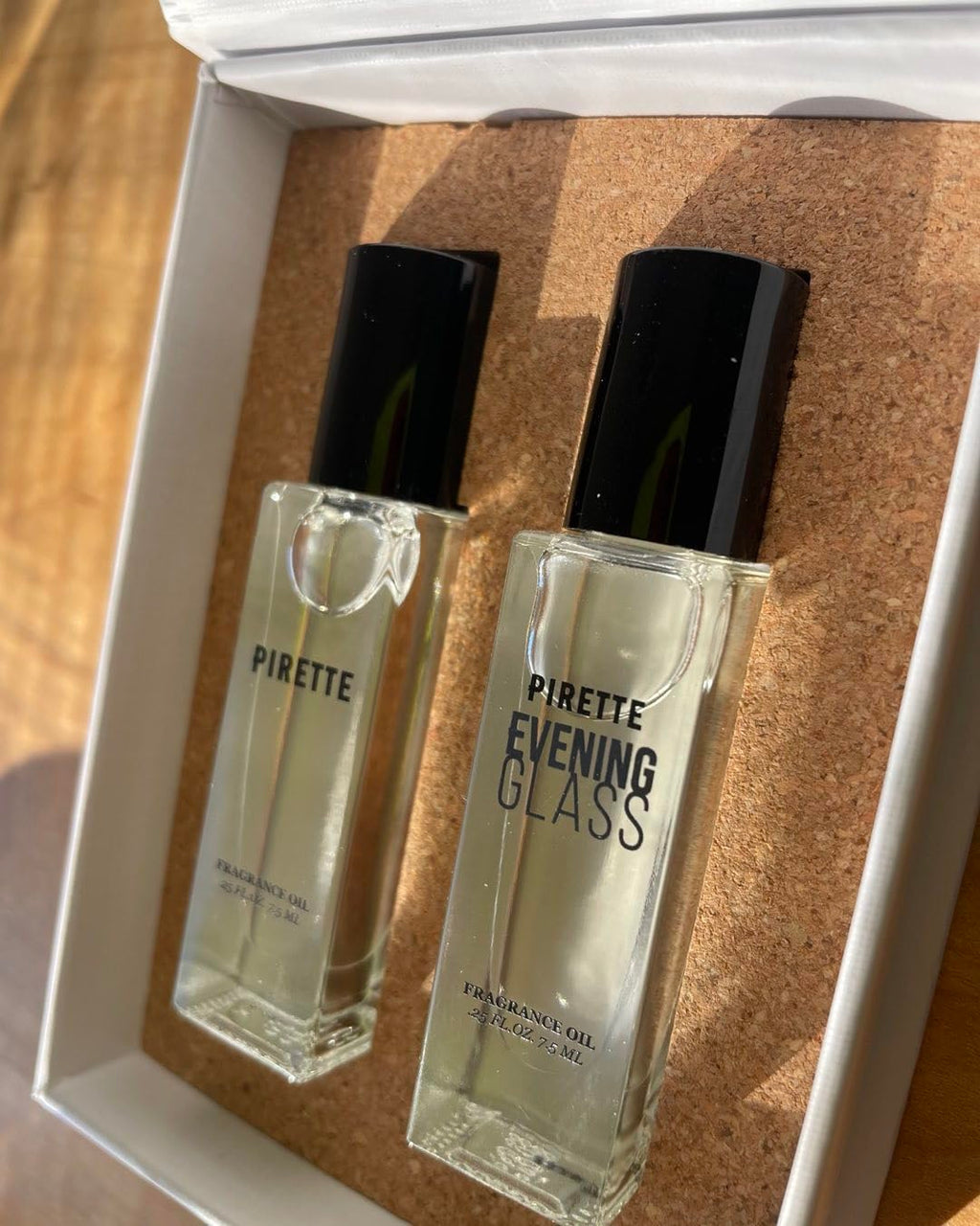 PIRETTE Mini Fragrance Oil Roll-On Duo – Beach & Evening Glass, 2 x 0.25 fl oz Travel Set