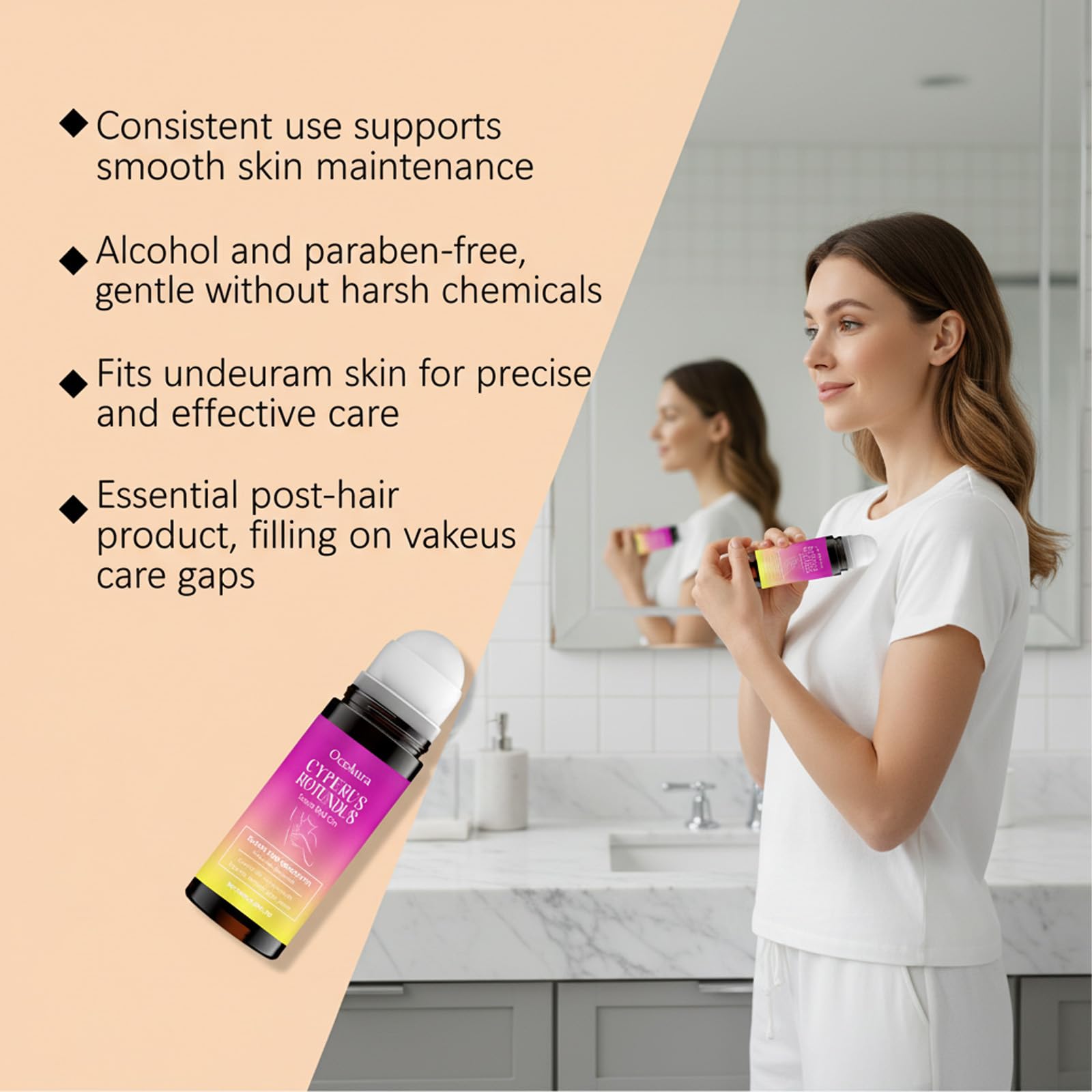 PIRTA Cyperus Rotundus Serum Roll-On — Ingrown Hair & Razor Bump Treatment (60ml)