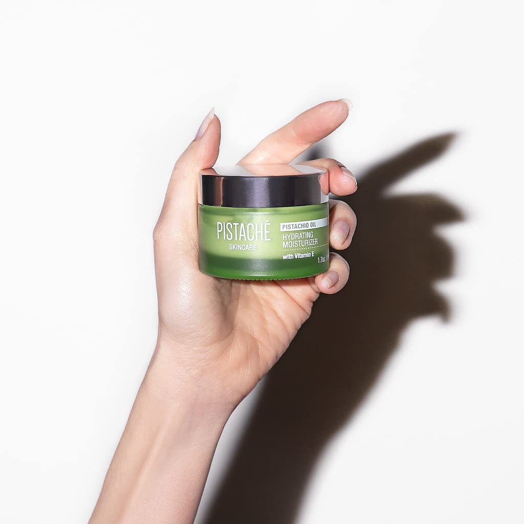 Pistaché Skincare Pistachio Oil Face Moisturizer | Hydrating & Nourishing Cream with Vitamin E for Face, Neck & Chest, 1.7 oz