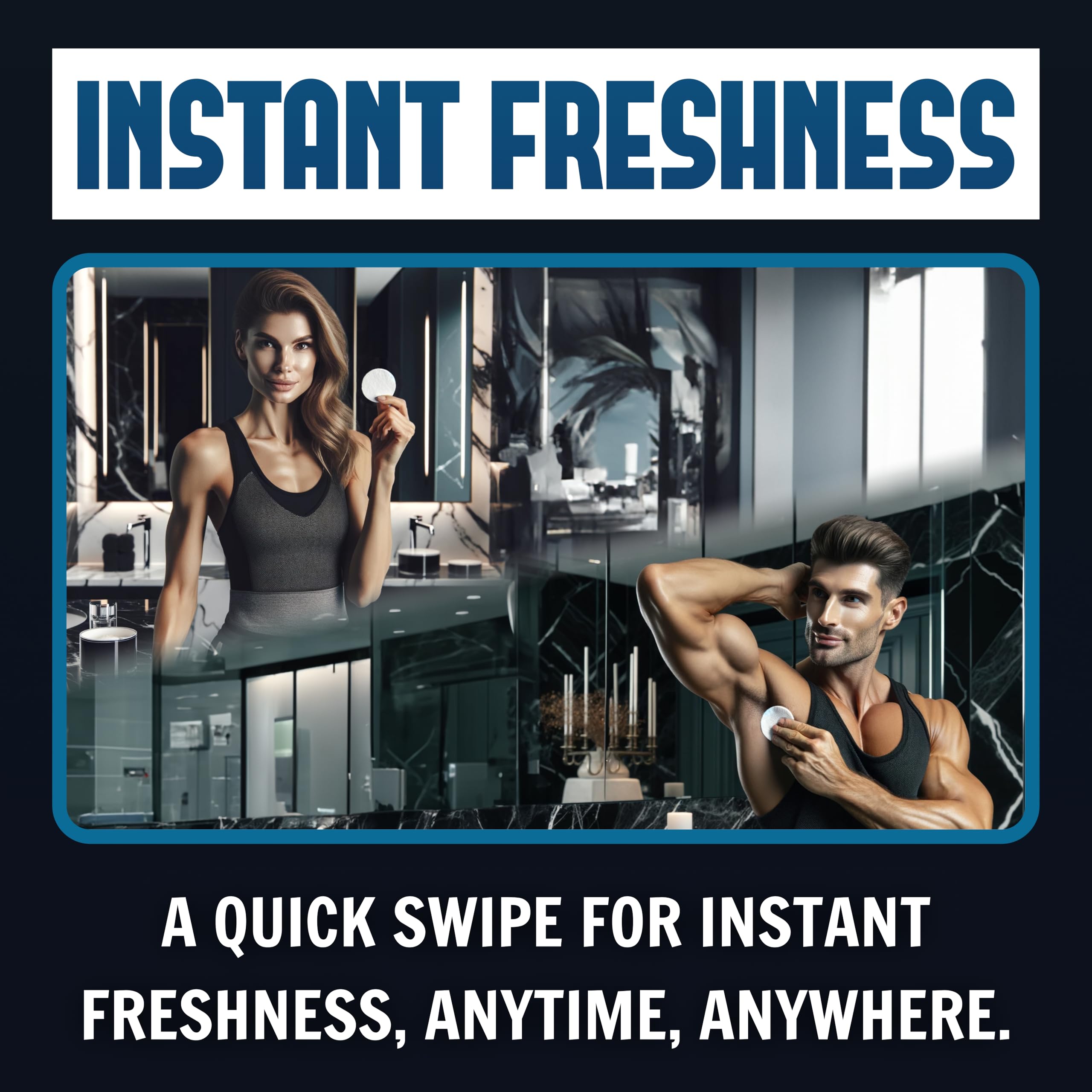 Pit Wipers Aluminum-Free Unscented Underarm Deodorant Wipes – Maximum Strength, 90 Wipes (3-Month Supply)