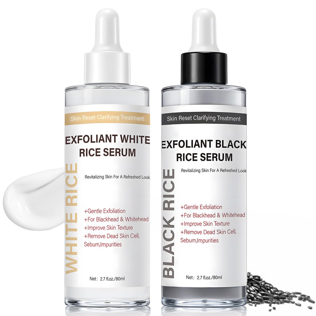 PIVETOS Glow Rice Exfoliant Duo - Gentle Face & Body Exfoliant Ampoule Set