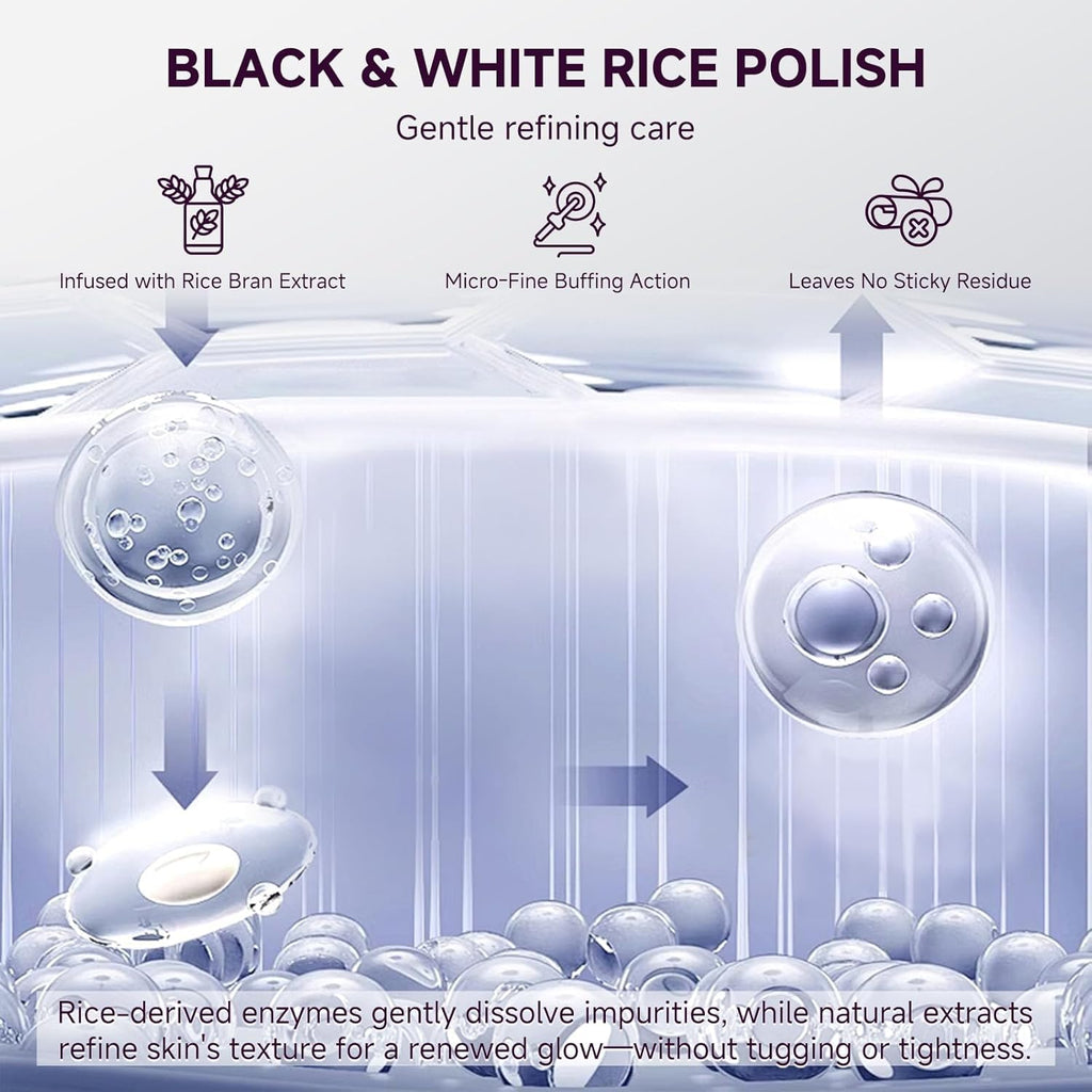 PIVETOS Glow Rice Exfoliant Duo - Gentle Face & Body Exfoliant Ampoule Set