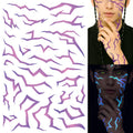 Pixel Hearts UV Glow Demon Tattoos – Blacklight Neon Blue for Cosplay & Parties
