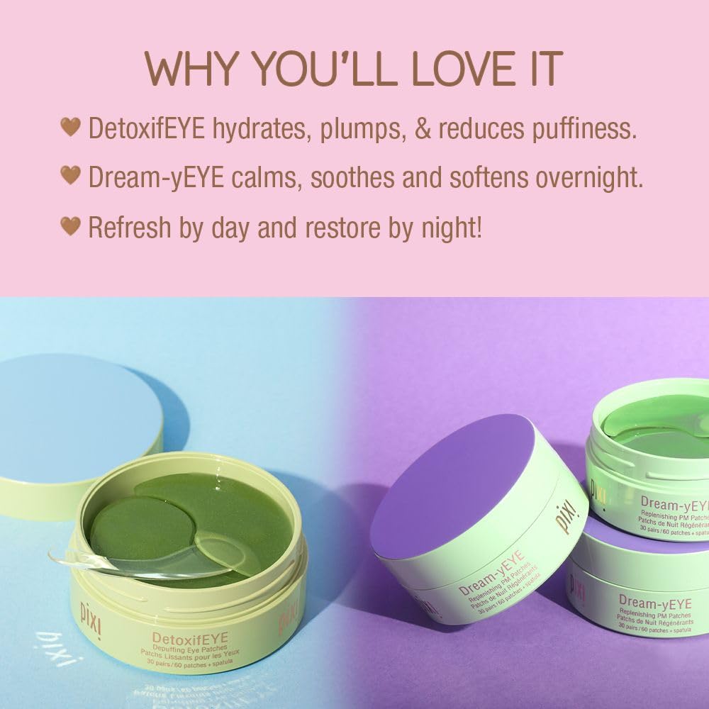 Pixi Day & Night Eye Patch Duo – Depuffing Hydrogel Patches for Day & Night (2 Boxes, 120 Patches)