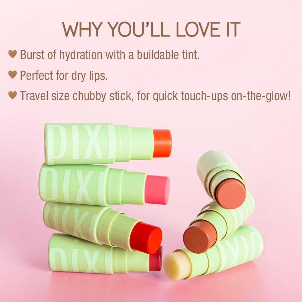 Pixi +Hydra LipTreat Naturals Trio — Tinted Hydrating Lip Balms in Clear, Peach-y, Nectar | 0.16 oz