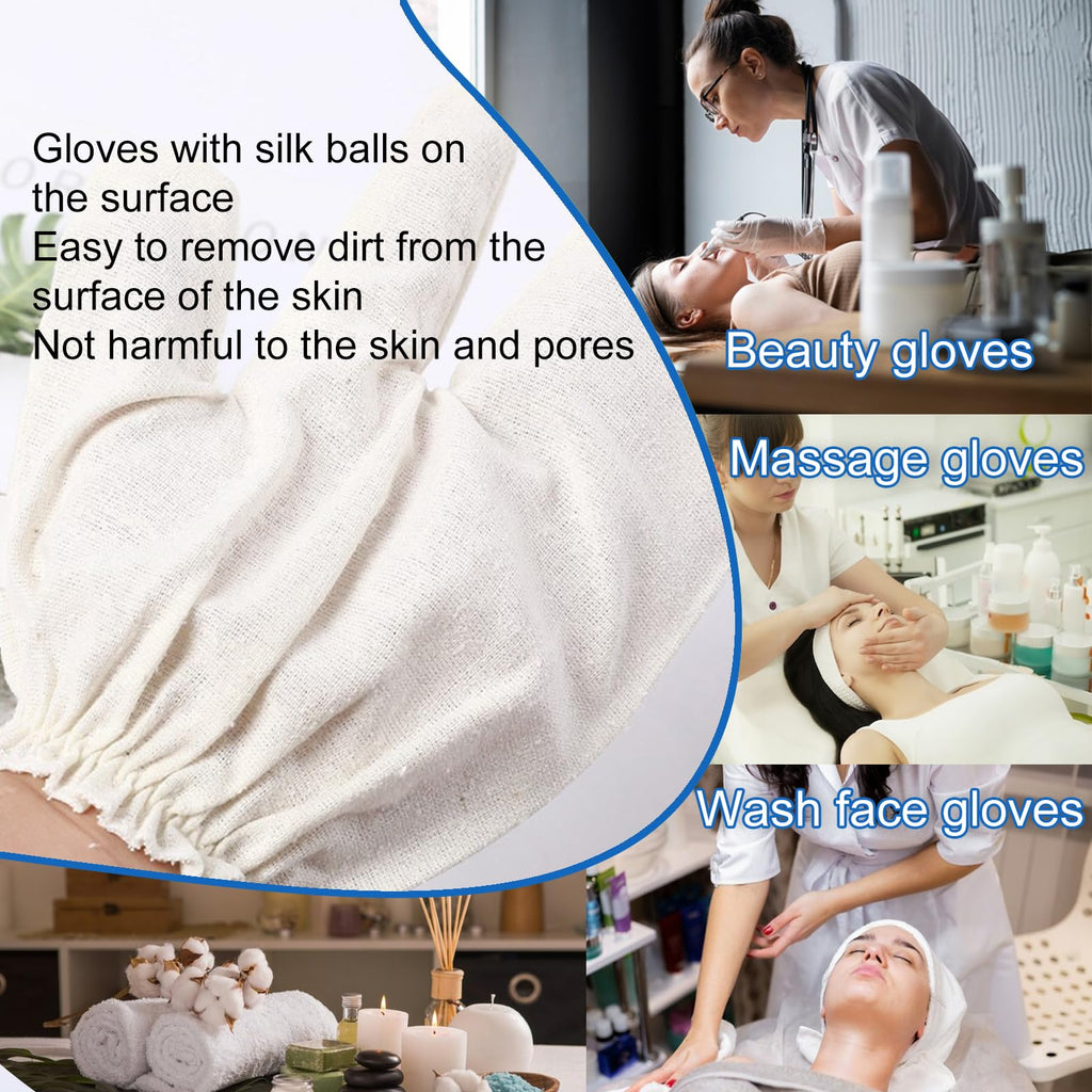 PJxtal Garshana Gloves – 100% Silk Dry Brushing & Ayurvedic Massage (2pcs)