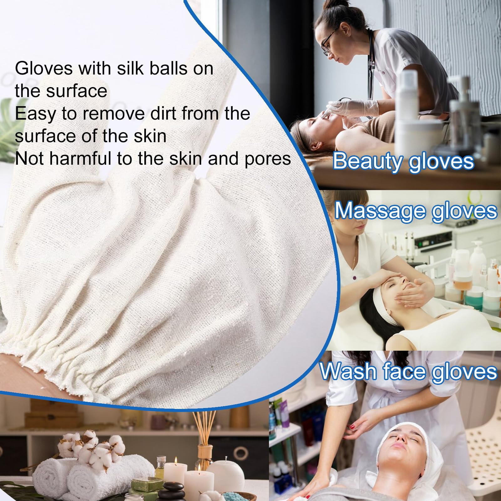 PJxtal Garshana Gloves – 100% Silk Dry Brushing & Ayurvedic Massage (2pcs)