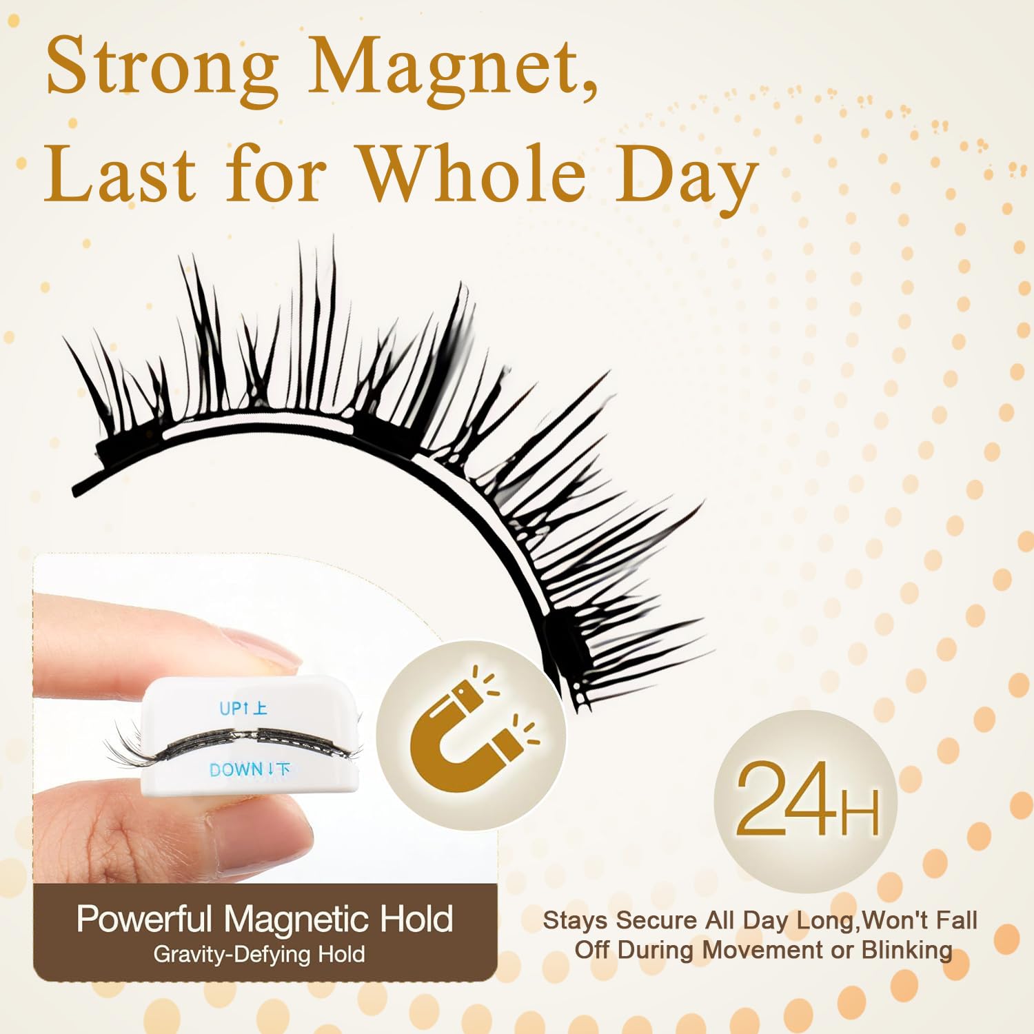 PKsiauya Hunnyfit Magnetic Lashes – No Glue, Easy Applicator, Reusable Up to 202 Uses