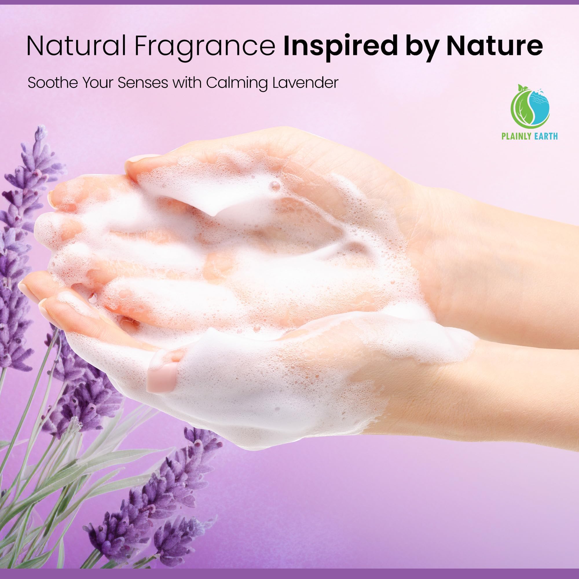 Plainly Earth Antimicrobial Hand Soap 64 oz – Sweet Lavender Rose Foaming Refill