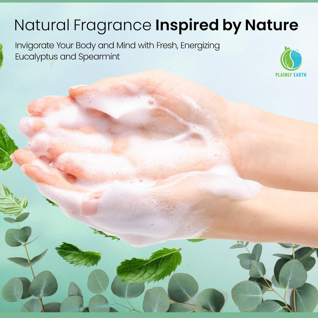 Plainly Earth Antimicrobial Hand Soap 64 oz Refill – Eucalyptus & Spearmint Foaming Liquid