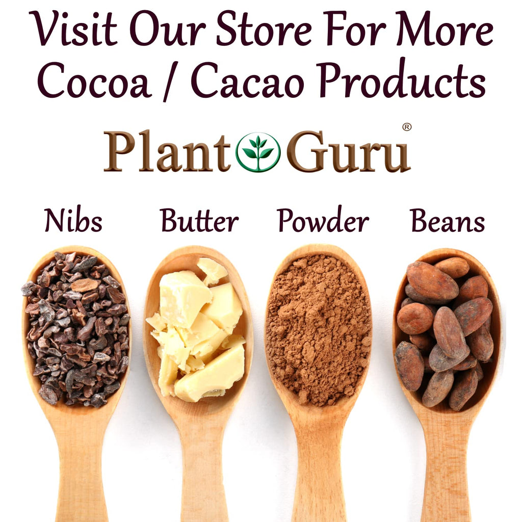 Plant Guru Raw Cocoa Butter 2 Lbs Bar — 100% Pure Arriba Nacional Cacao Bean, Food Grade