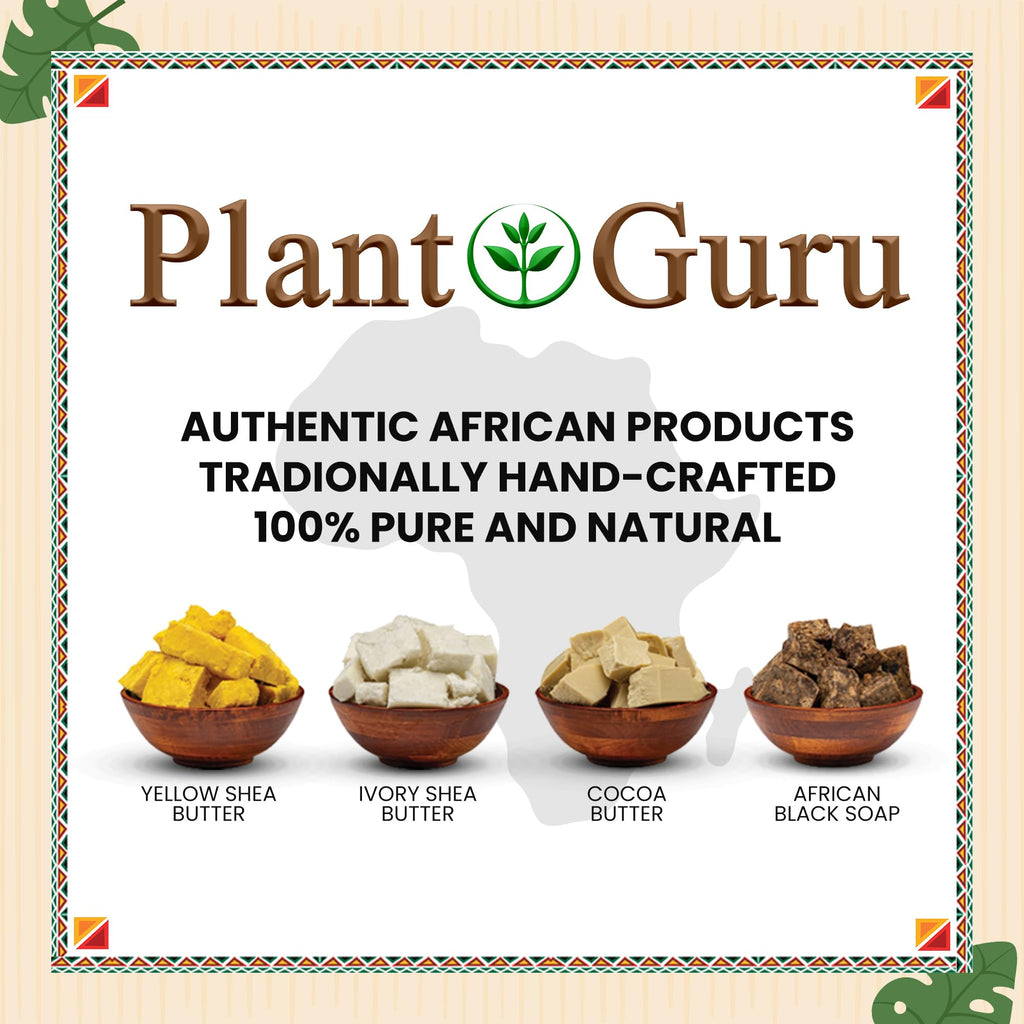 Plant Guru Raw African Black Soap – 10 lb Bulk Bars from Ghana | Natural Skin & Hair Cleanser
