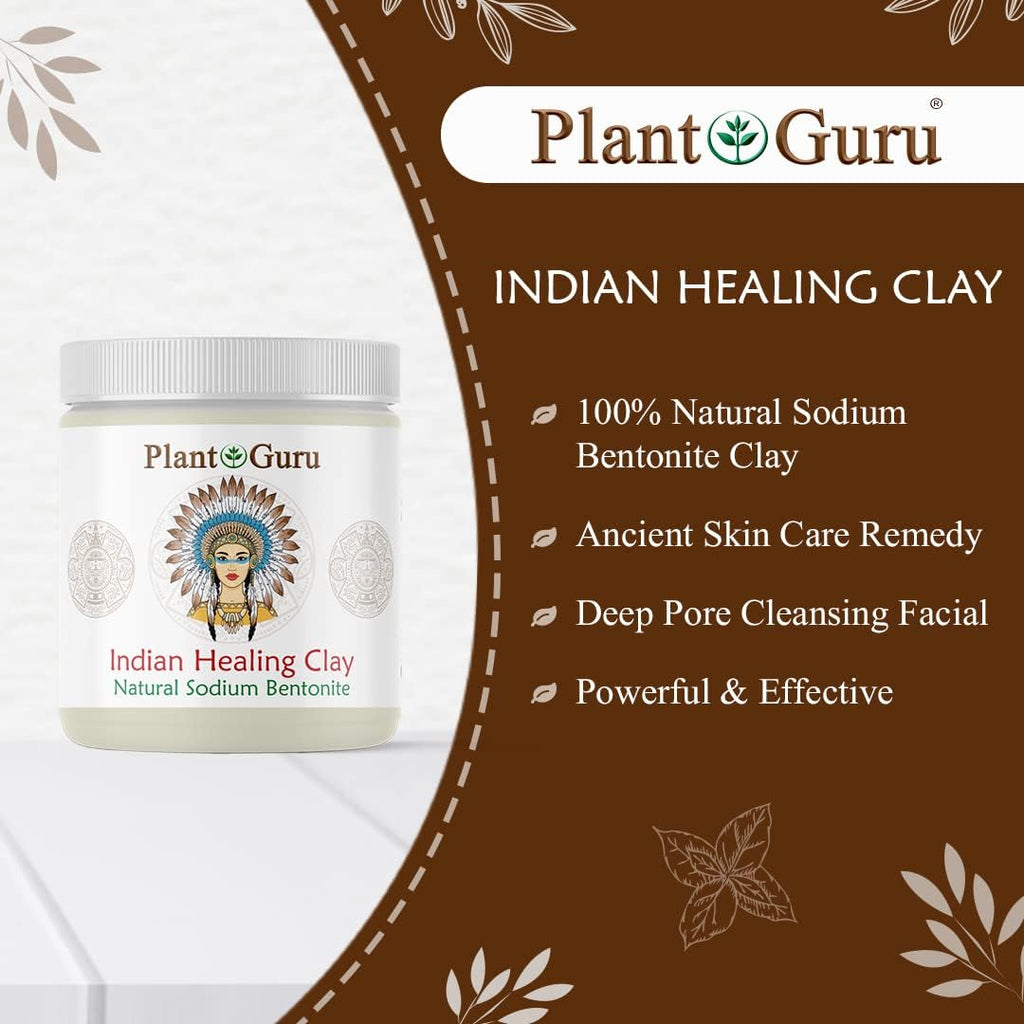 Plant Guru Sodium Bentonite Clay Powder 15 lbs – 100% Natural Indian Healing Clay for Deep Pore Cleansing
