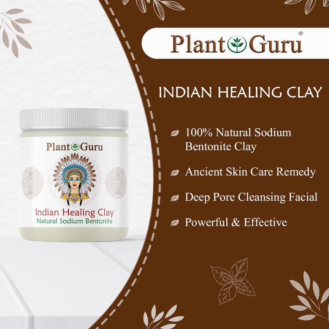 Plant Guru Sodium Bentonite Clay Powder 5 lbs – Indian Healing Clay for Deep Pore Cleansing