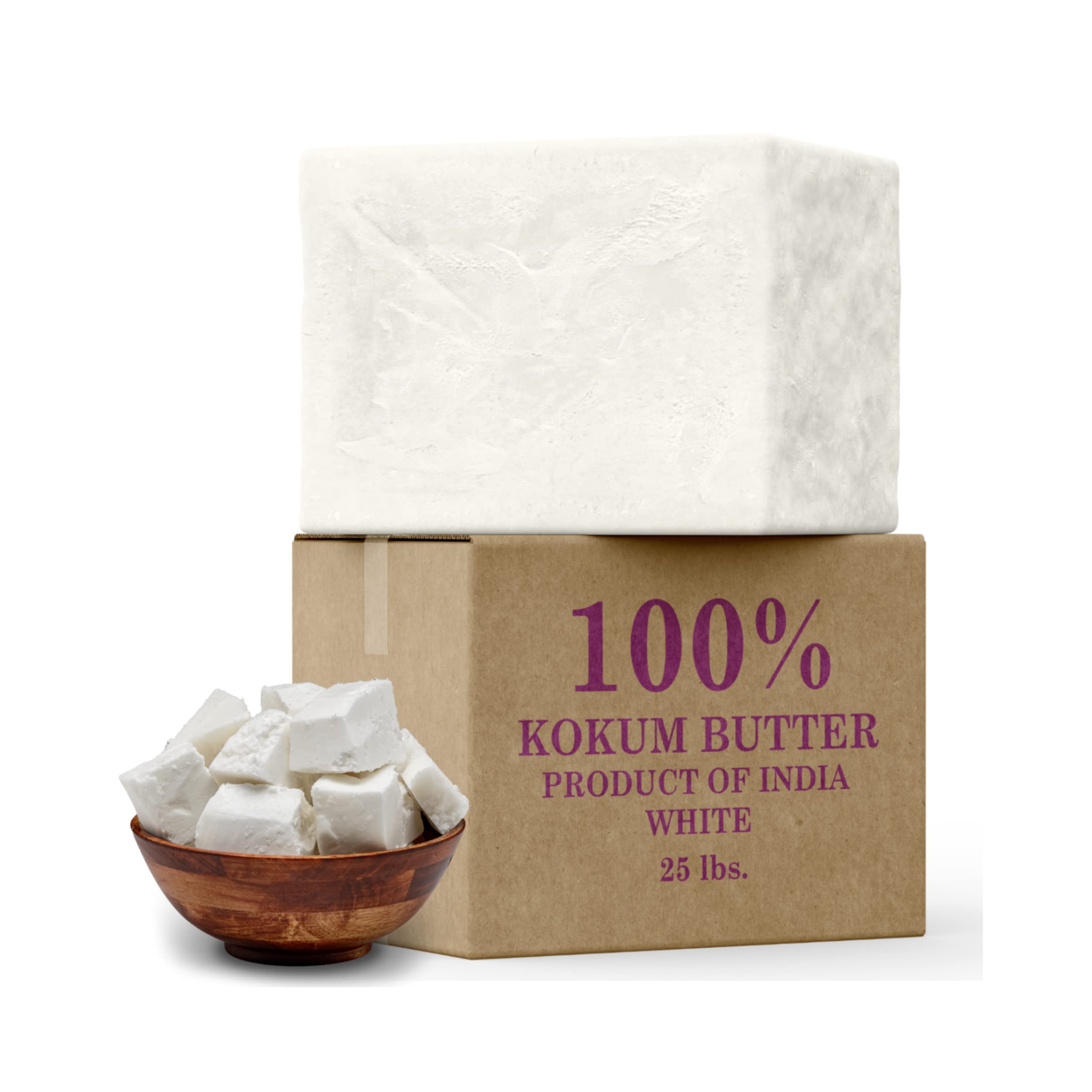 Plant Guru Raw Kokum Butter - 3 lbs Pure Vegan Skin & Hair Moisturizer