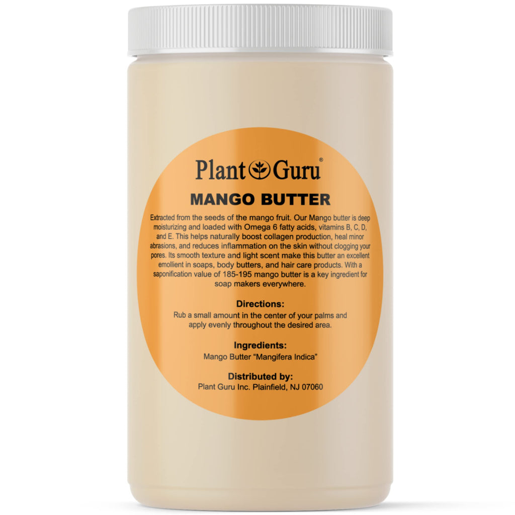 Plant Guru Mango Butter 32 oz Bulk – 100% Pure & Unrefined for Skin, Hair & DIY
