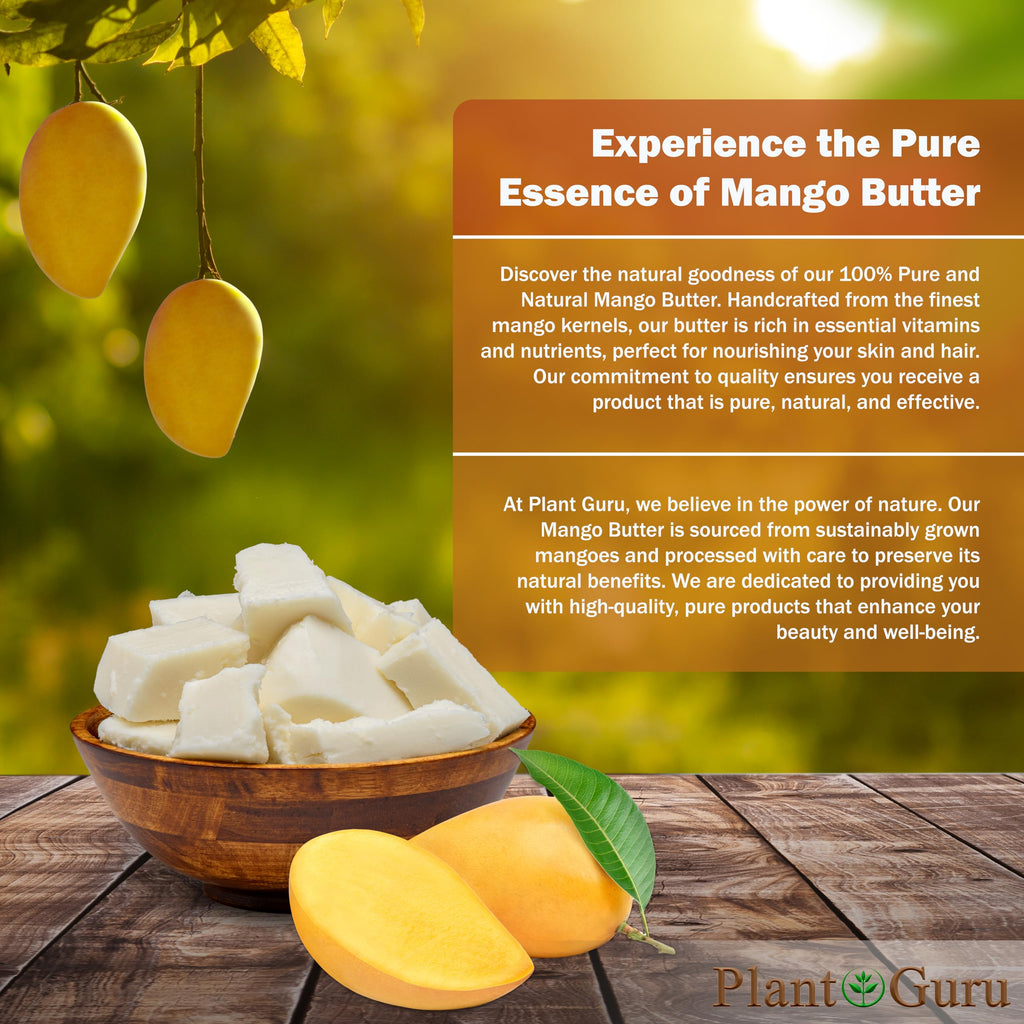 Plant Guru Raw Mango Butter 10 lbs Bulk – 100% Pure, Natural, Unrefined for Skin & Hair Care