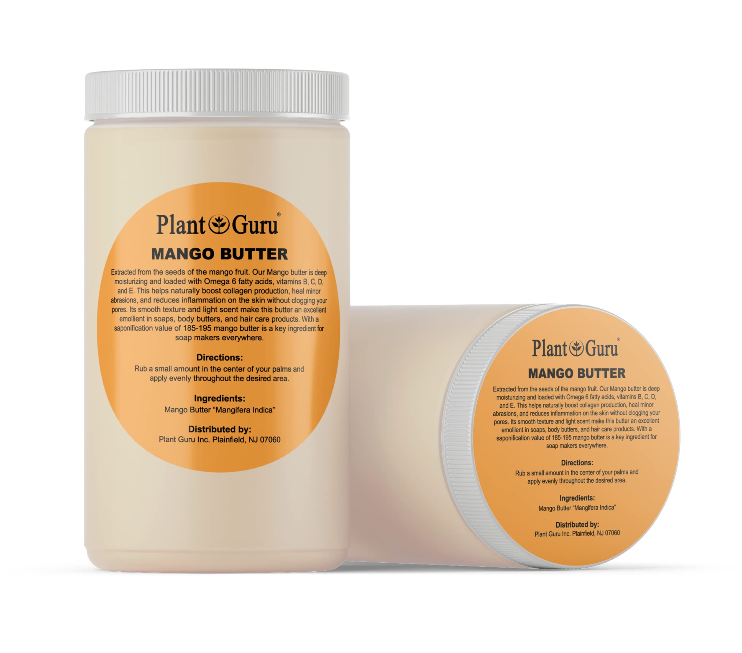 Plant Guru Mango Butter 32 oz Bulk – 100% Pure & Unrefined for Skin, Hair & DIY
