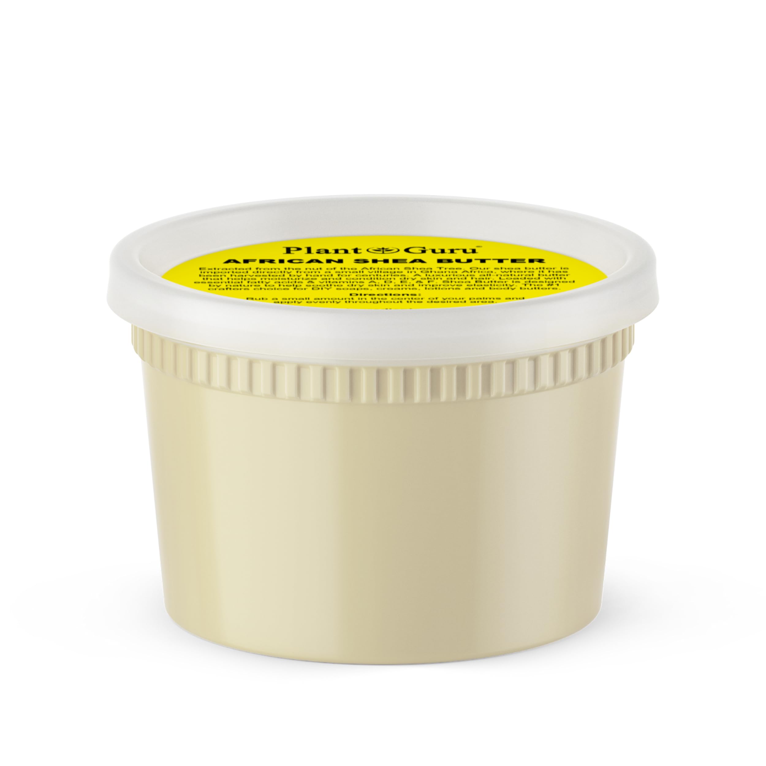 Plant Guru Raw African Shea Butter 16 oz – 100% Pure Unrefined Ivory, Moisturizer for Dry Skin, Hair & DIY Projects