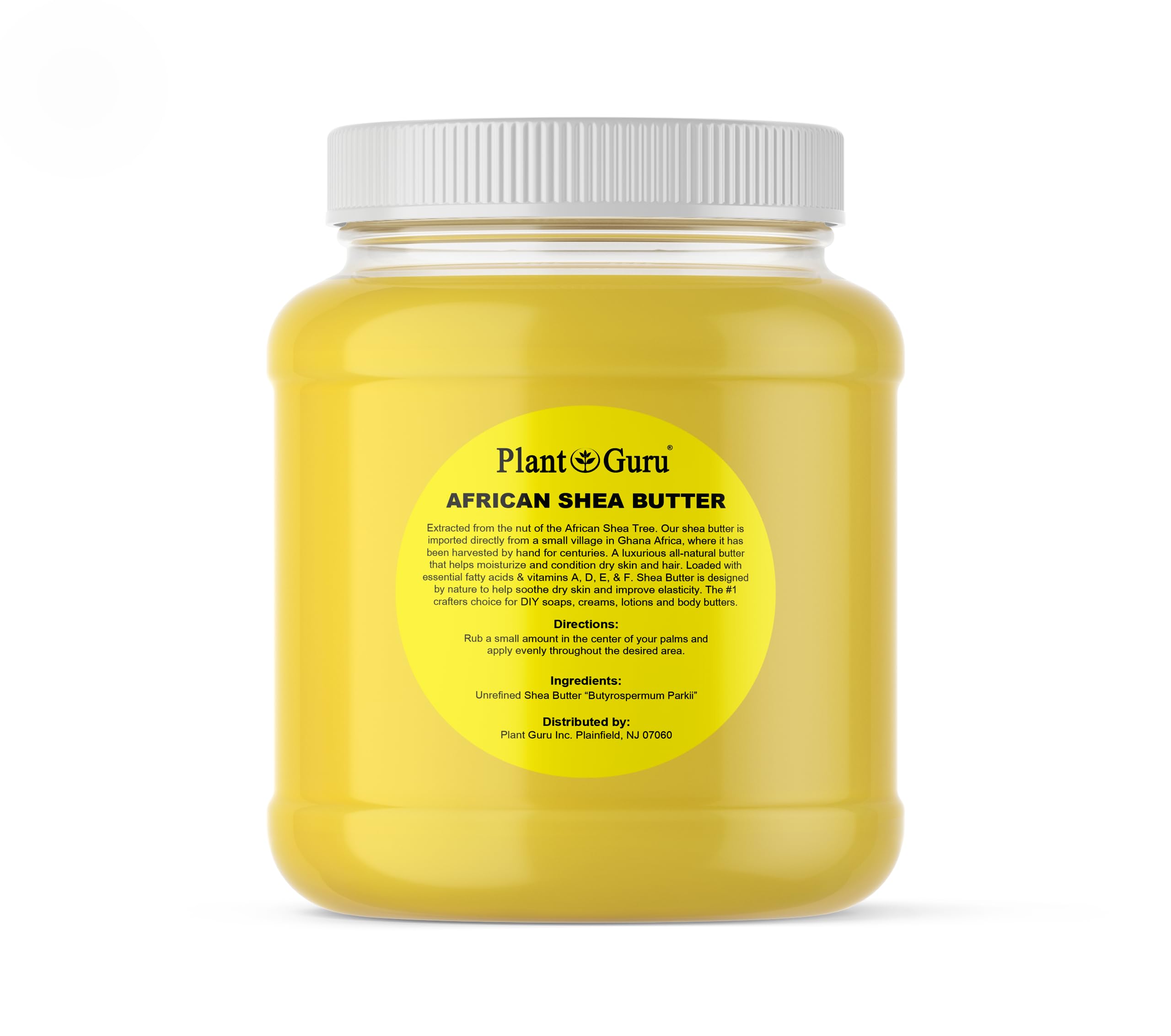 Plant Guru Raw African Shea Butter 3 lb Bulk – 100% Pure, Unrefined Yellow Grade A