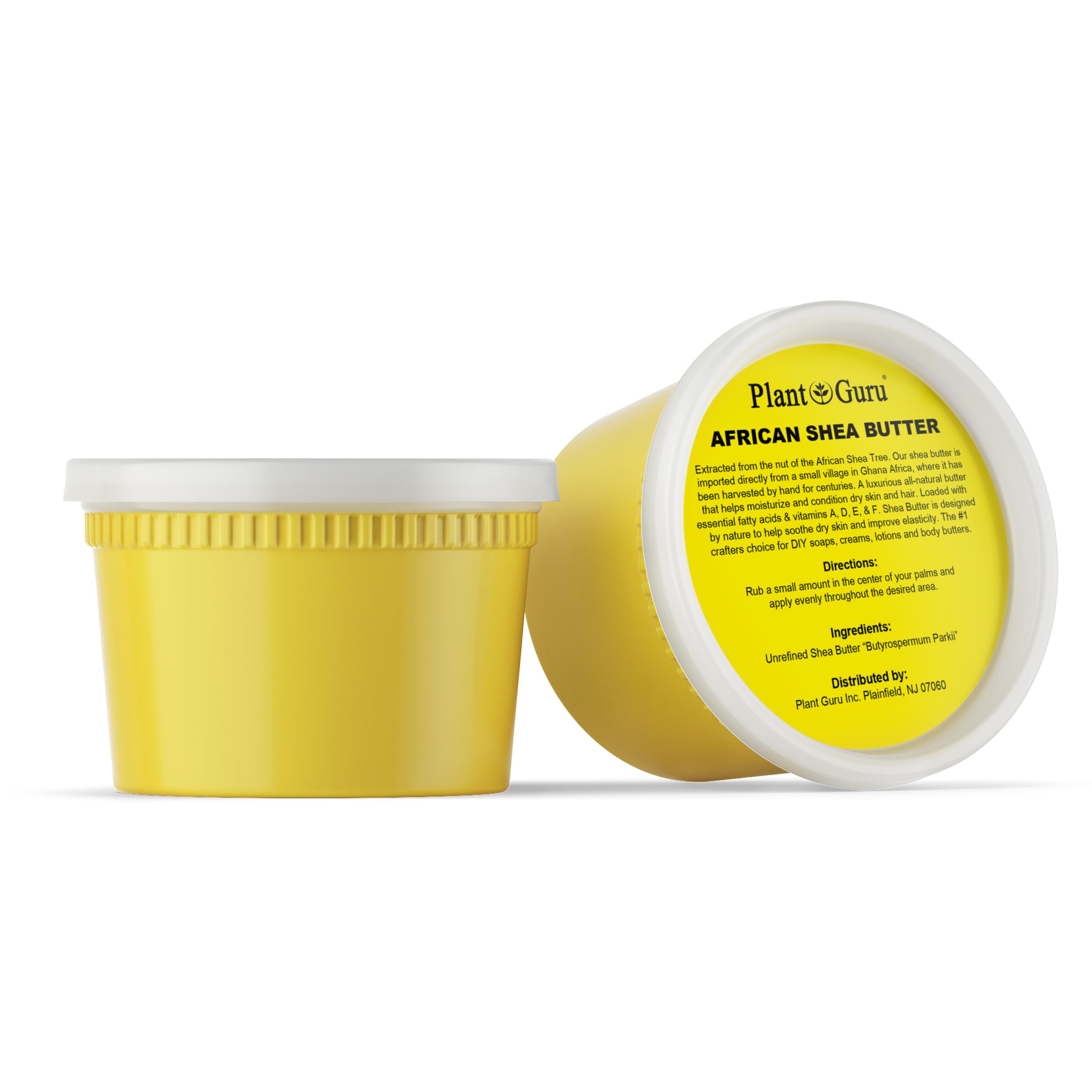 Plant Guru Raw African Shea Butter 16 oz – 100% Pure, Unrefined Yellow Shea Butter for Dry Skin, Hair & DIY Projects