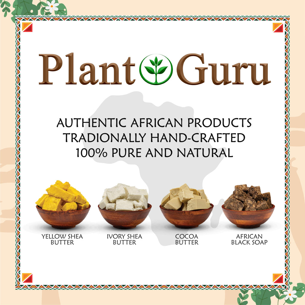 Plant Guru Raw African Shea Butter 32 oz (2 lb) Jar – 100% Pure Unrefined Ivory Shea for Skin, Hair & DIY