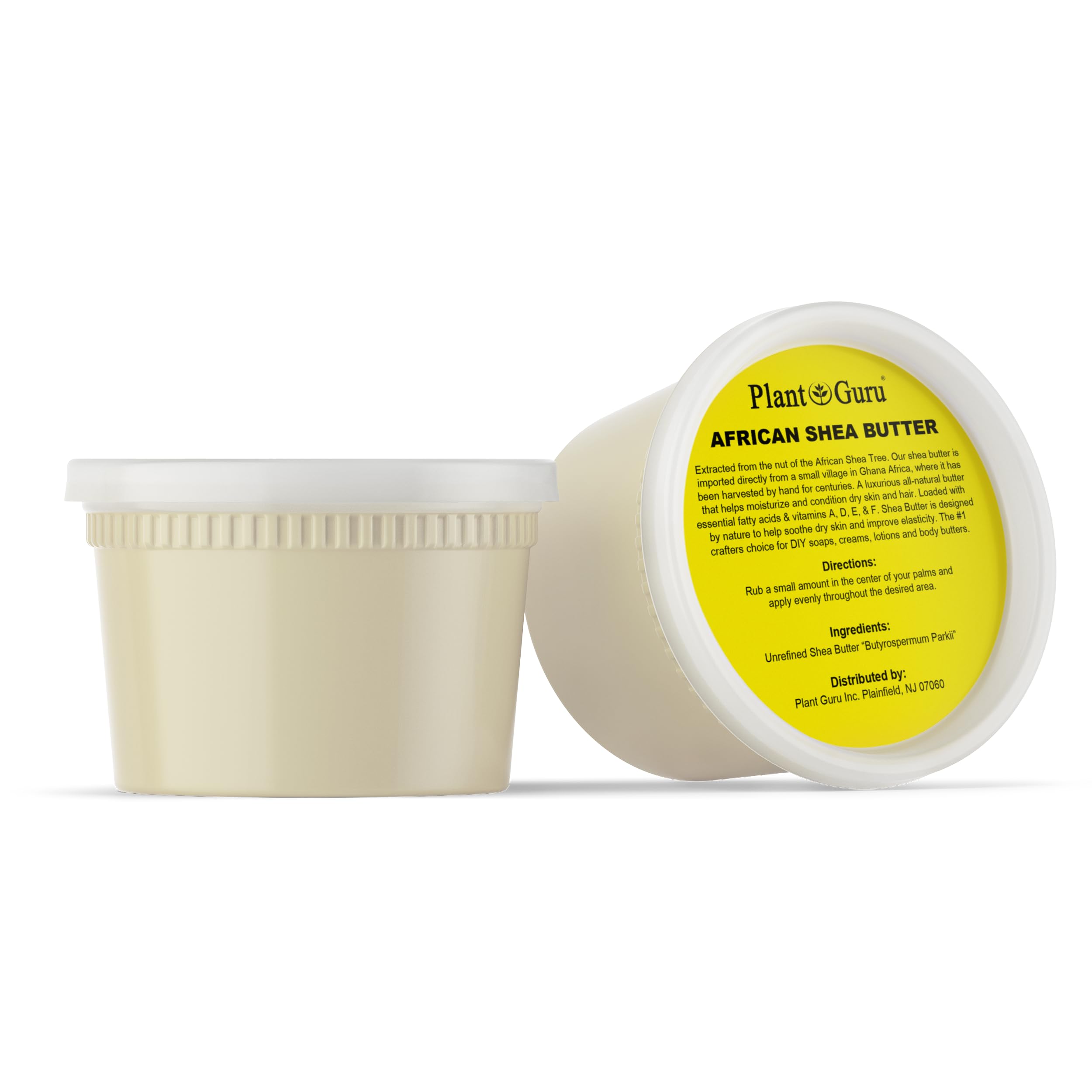 Plant Guru Raw African Shea Butter 16 oz – 100% Pure Unrefined Ivory, Moisturizer for Dry Skin, Hair & DIY Projects