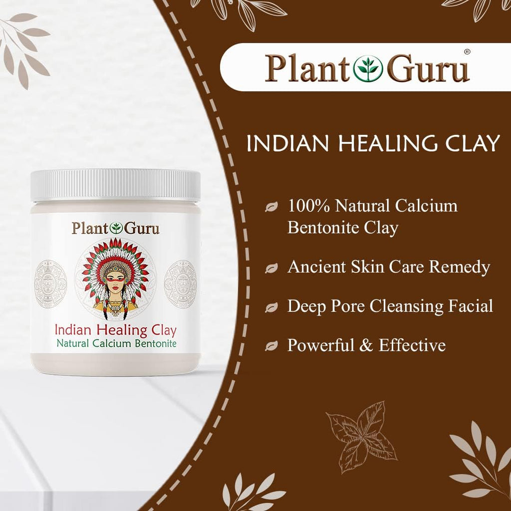 Plant Guru Calcium Bentonite Clay Powder 5 lbs – Indian Healing Clay for Deep Pore Cleansing & Detox
