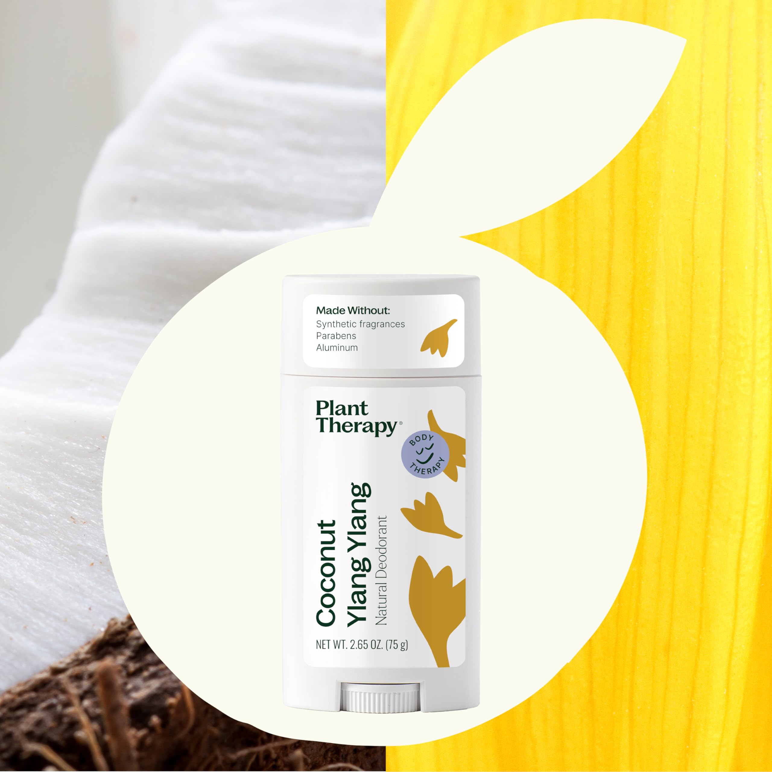 Plant Therapy Coconut Ylang Ylang Natural Deodorant | Aluminum Free 2.65 oz