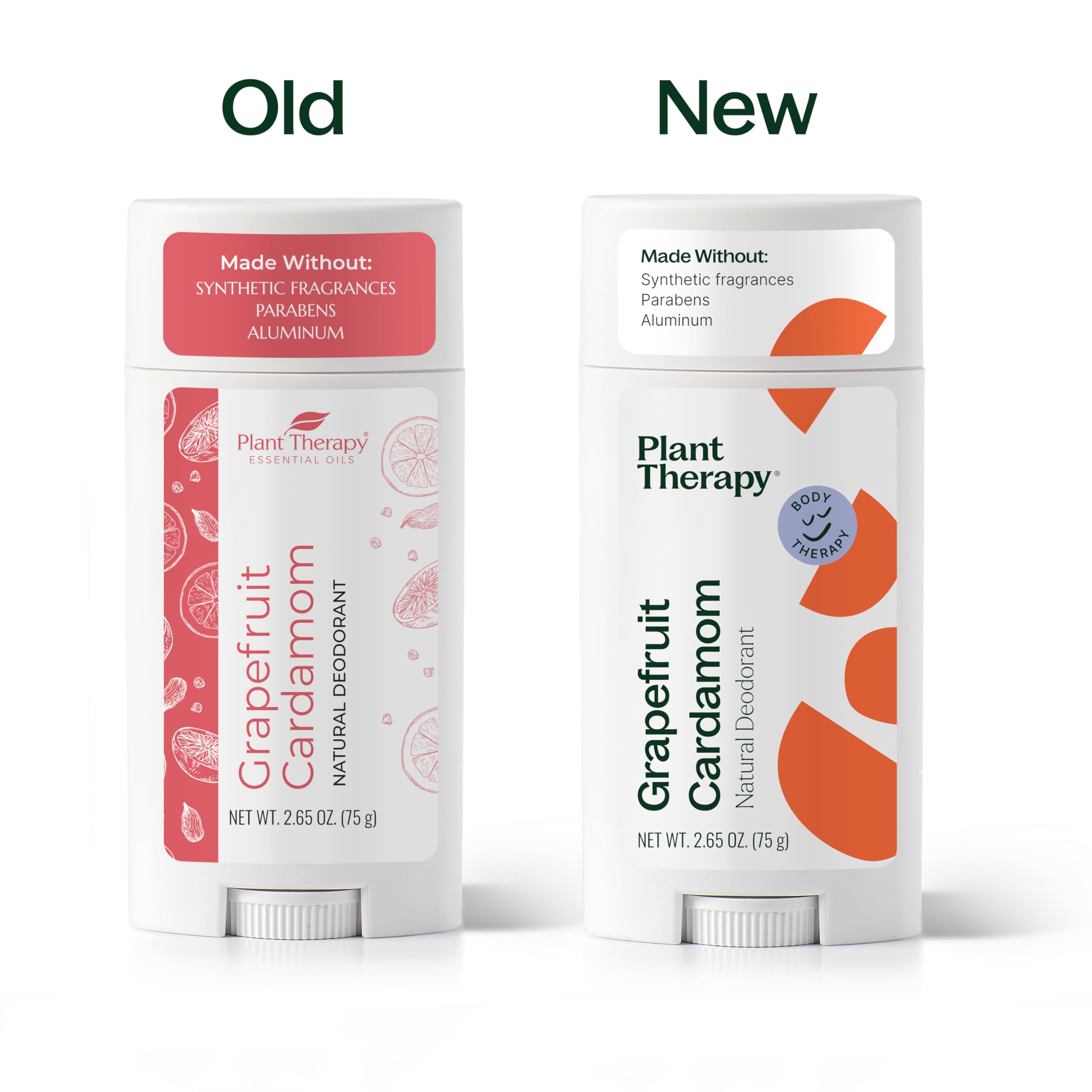 Plant Therapy Grapefruit Cardamom Natural Deodorant – Aluminum Free, 2.65 oz