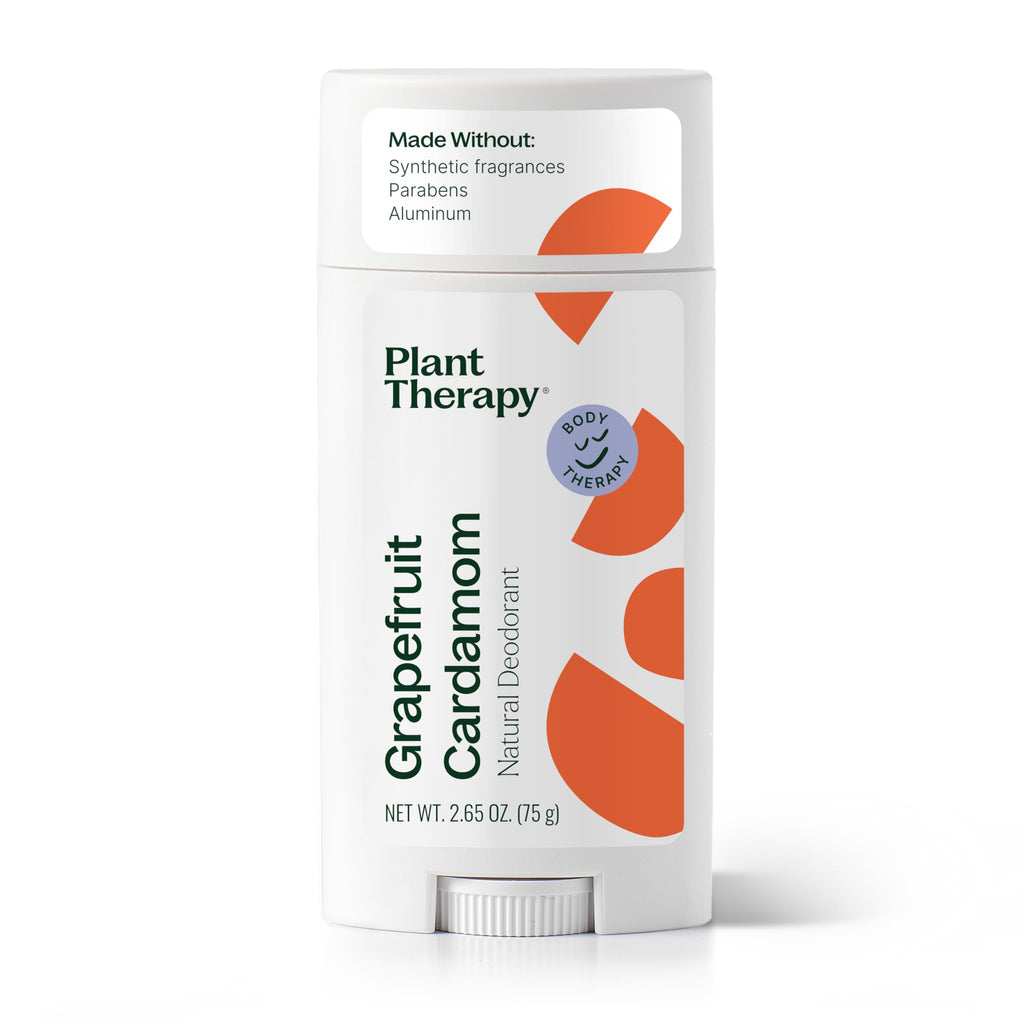 Plant Therapy Grapefruit Cardamom Natural Deodorant – Aluminum Free, 2.65 oz