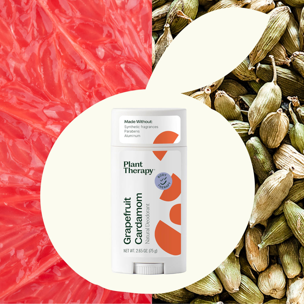 Plant Therapy Grapefruit Cardamom Natural Deodorant – Aluminum Free, 2.65 oz