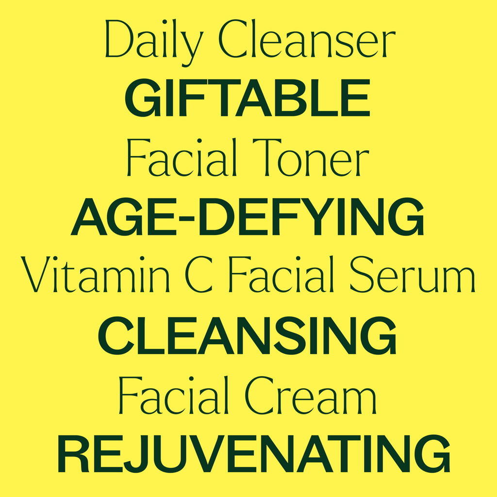 Plant Therapy Ready, Set, Glow: 4-Step Skin Care Set with Radiance Gel-Cream Cleanser, Rose & Witch Hazel Toner, Vitamin C Serum & Hydrating Cream