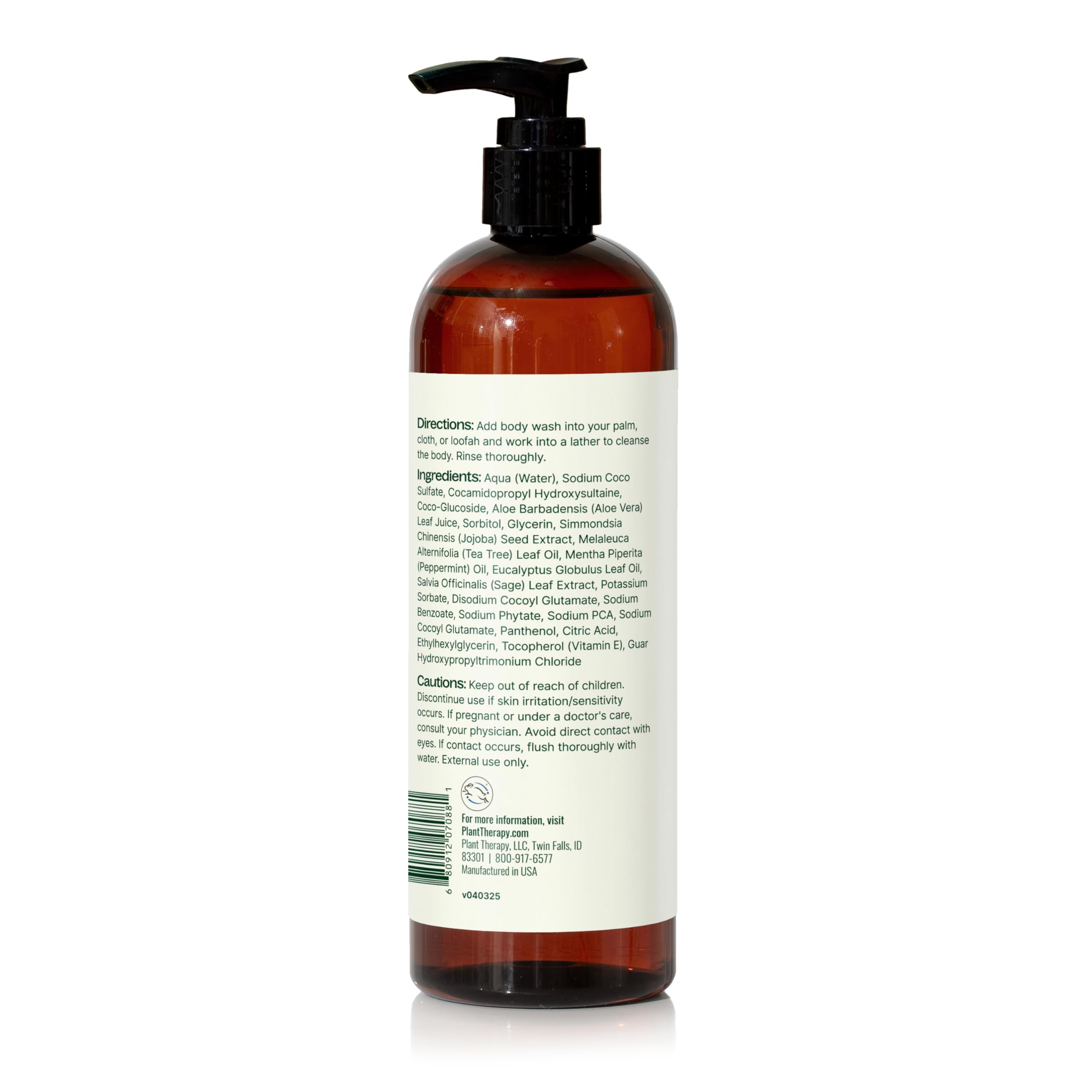 Plant Therapy Tea Tree & Peppermint Body Wash 16 oz | Sulfate-Free, All Skin Types