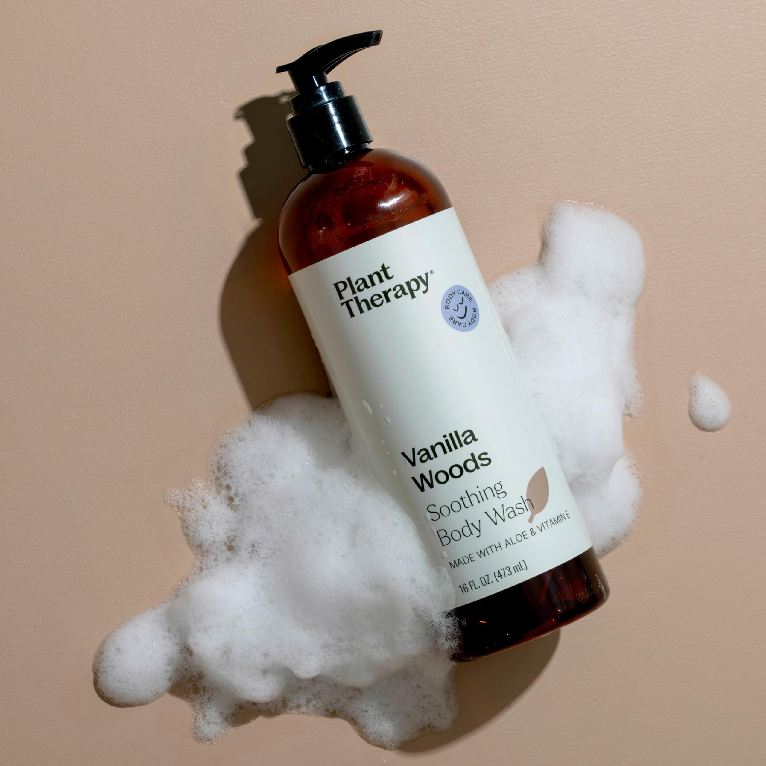 Plant Therapy Vanilla Woods Natural Body Wash 16 oz – Sulfate-Free Hydrating Cleanser for All Skin Types