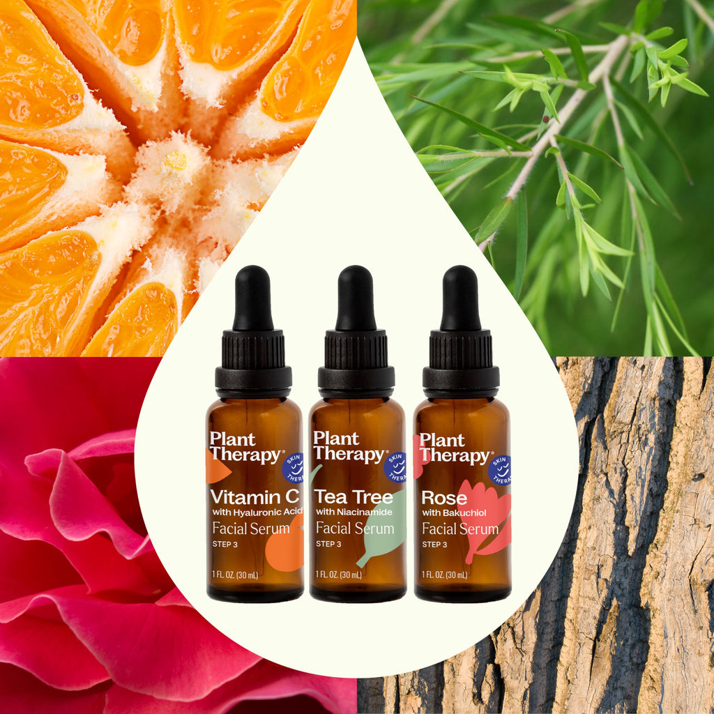 Plant Therapy Facial Serum Trio Set – Rose Bakuchiol, Tea Tree Niacinamide, Vitamin C Hyaluronic Acid