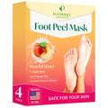 PLANTIFIQUE Foot Peeling Mask 4 Pack | Dermatologically Tested for Baby Soft Feet | Peach