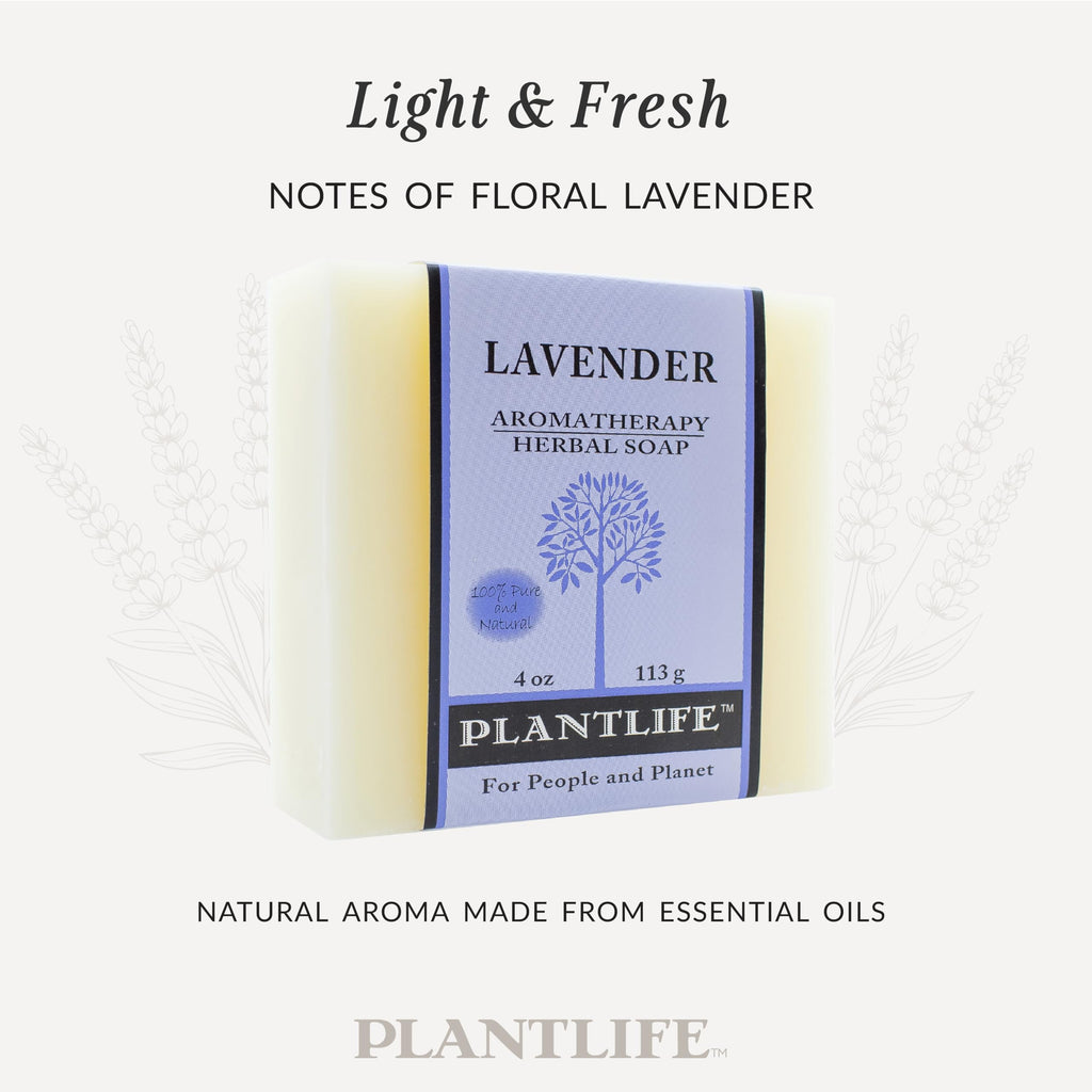 Plantlife Lavender 3-Pack Bar Soap – Moisturizing & Soothing, Hand Crafted in California