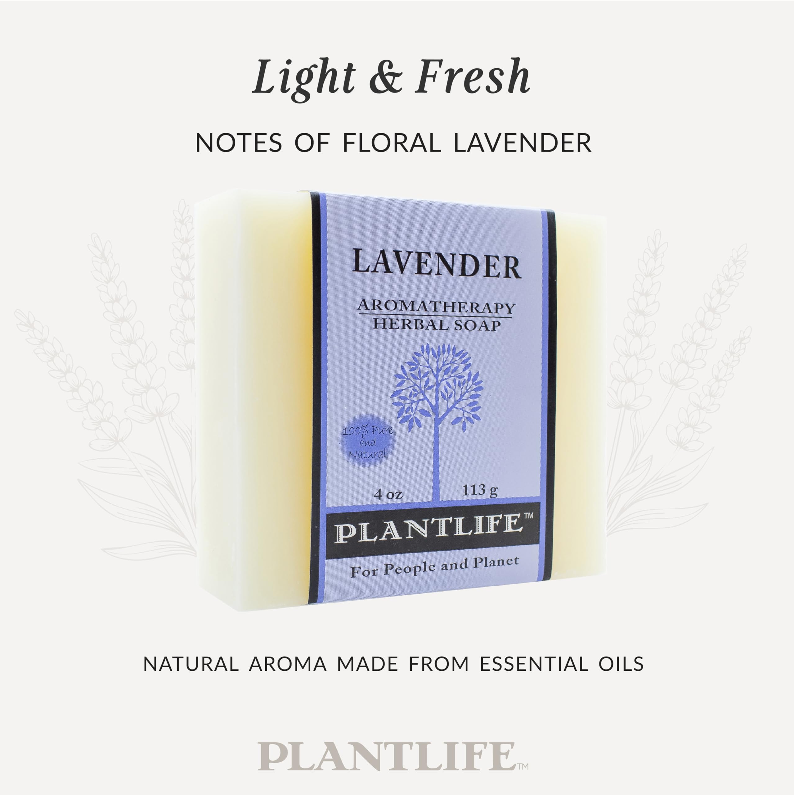 Plantlife Lavender 3-Pack Bar Soap – Moisturizing & Soothing, Hand Crafted in California