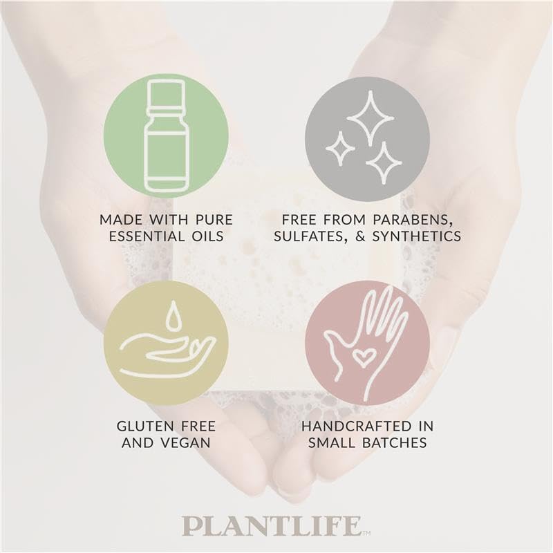 Plantlife Double Mint 6-Pack Bar Soap — Moisturizing, Handcrafted Plant-Based Soap Made in California