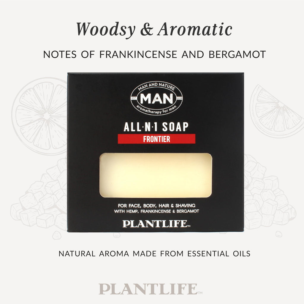 Plantlife Man and Nature All-N-1 6-Bar Soap Pack - Moisturizing & Handcrafted in California