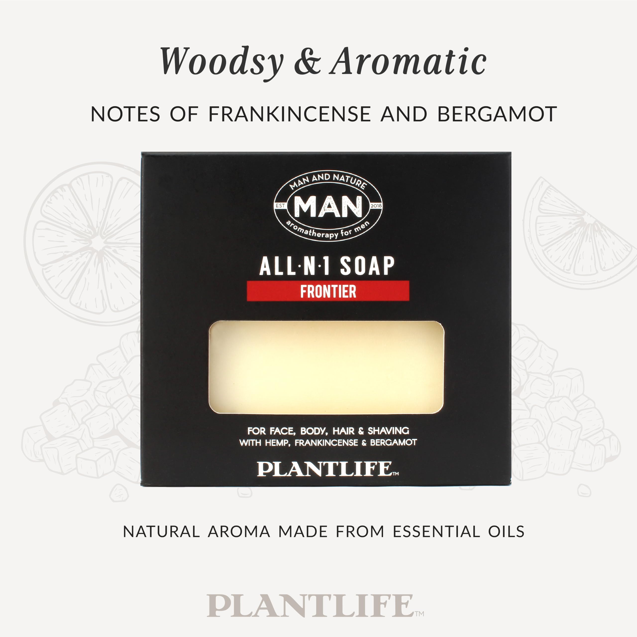 Plantlife Man and Nature All-N-1 6-Bar Soap Pack - Moisturizing & Handcrafted in California